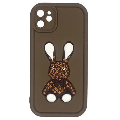 Чехол накладка Pretty Things iPhone 11 Коричневый/Кролик Чехол накладка Pretty Things iPhone 11 Коричневый/Кролик