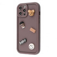 Чехол накладка Pretty Things iPhone 12 Pro Коричневая/Медвеженок Чехол накладка Pretty Things iPhone 12 Pro Коричневая/Медвеженок
