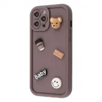 Чехол накладка Pretty Things iPhone 12 Pro Коричневая/Медвеженок