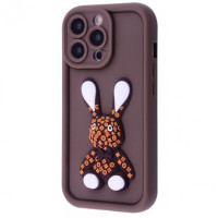 Чехол накладка Pretty Things iPhone 14 Pro Коричневый/Кролик Чехол накладка Pretty Things iPhone 14 Pro Коричневый/Кролик