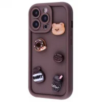 Чохол накладка Pretty Things iPhone 14 Pro Max Коричнева/Пончик