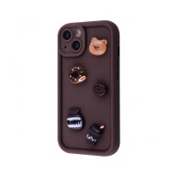 Чехол накладка Pretty Things iPhone 15 Коричневая/Пончик Чехол накладка Pretty Things iPhone 15 Коричневая/Пончик