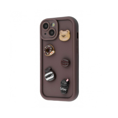 Чохол накладка Pretty Things iPhone 15 Коричнева/Ведмежа