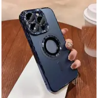Чехол накладка Electroplate MagSafe iPhone 15 Pro Max Темно-синяя