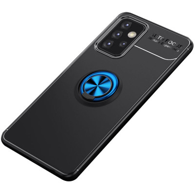 Чехол накладка Color Ring Samsung A325 (A32) Черная/Синяя