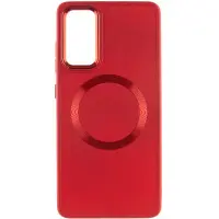 Чехол накладка Bonbon Metal MagSafe Samsung G990 S21 FE Красная