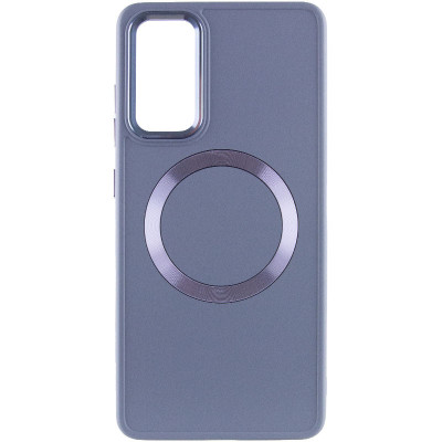 Чехол накладка Bonbon Metal MagSafe Samsung G990 S21 FE  Серая (Lavander)