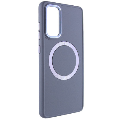 Чехол накладка Bonbon Metal MagSafe Samsung G990 S21 FE  Серая (Lavander)