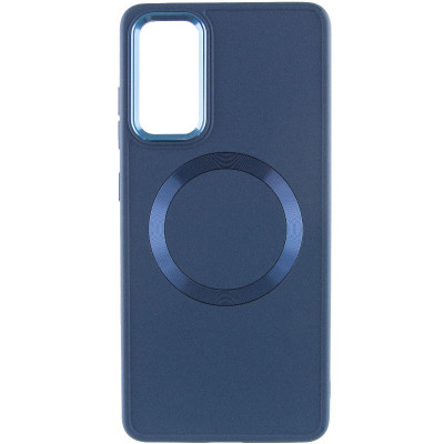 Чехол накладка Bonbon Metal MagSafe Samsung S901 (S22) Синяя (Cosmos Blue)