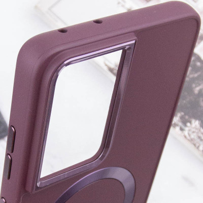 Чехол накладка Bonbon Metal MagSafe Samsung S918 (S23 Ultra)  Бордовая (Plum)