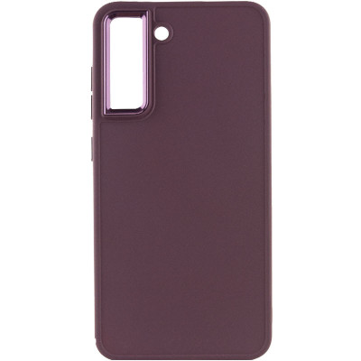 Чехол накладка Bonbon Metal Samsung G990 S21 FE Бордовая/ Plum