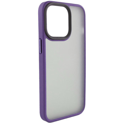 Накладка Metal Buttons iPhone 14 Темно-фиолетовая