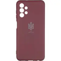Чехол накладка SOFT Тризуб Samsung A135 (A13) Бордовая