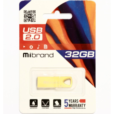 Флеш память USB 32Gb Mibrand Taipan USB 2.0 Gold, Золотой