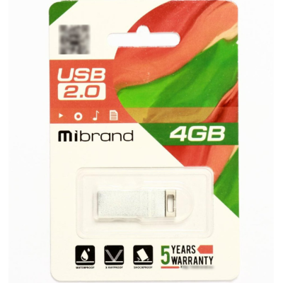 Флеш пам\'ять USB 4Gb Mibrand Chameleon USB 2.0 Silver, Срібний
