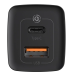 Мережевий зарядний пристрій Baseus GaN2 Lite USB-C+USB-A (65W) Black, Чорний