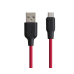 Кабель дата Hoco X21 microUSB 2м Чорно-червоний