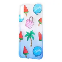 Чехол накладка Wave Sweet Samsung A307/A505 (A30s/A50) Белый/Голубой/Пальма