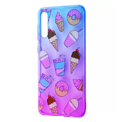 Чохол накладка Wave Sweet Samsung A307/A505 (A30s/A50) Блакитний/Фіолетовий/Коктелі