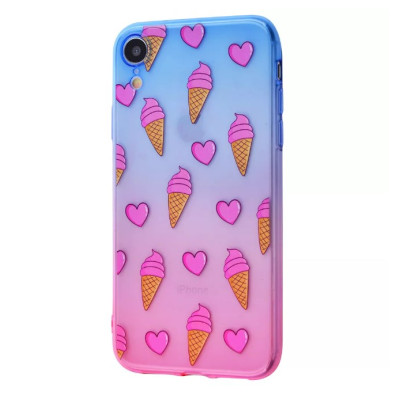 Накладка Wave Sweet IPhone XR Блакитний/Рожевий/Морозиво