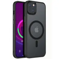 Чехол накладка Metal Buttons with MagSafe iPhone 15 Черная