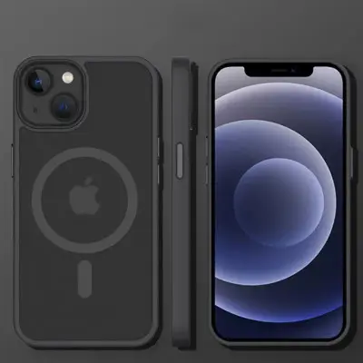 Чехол накладка Metal Buttons with MagSafe iPhone 15 Черная