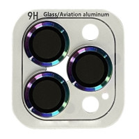 Защитное стекло на камеру Metal iPhone 12 Pro Max Сиреневое (Rainbow)