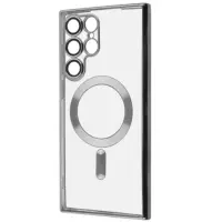Чехол накладка Metal Matte MagSafe Samsung S24 Ultra (S928) Серебряная