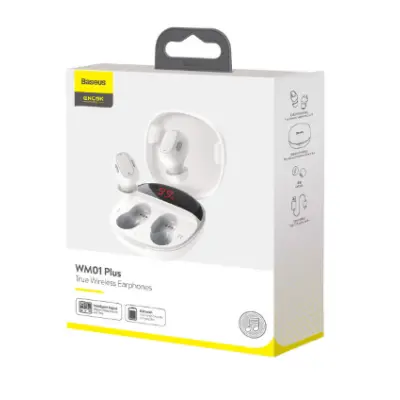 Безпровідні навушники Baseus Encok TWS WM01 Plus White, білий Безпровідні навушники Baseus Encok TWS WM01 Plus White, білий