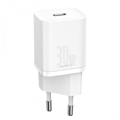 Мережевий зарядний пристрій Baseus Super Si 30W PD White, Білий