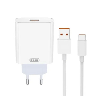 Мережевий зарядний пристрій XO L164 120W Type-C White, Білий