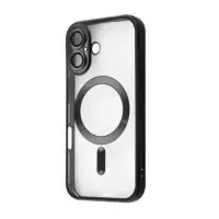 Чехол накладка Metal Matte MagSafe  iPhone 16 Plus Черная (Black Titanium)