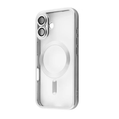 Чехол накладка Metal Matte MagSafe  iPhone 16 Plus Белая White Titanium