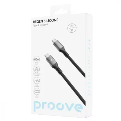 Кабель Proove ReGen Silicone Type-C to Type-C 60W 1м Чёрный