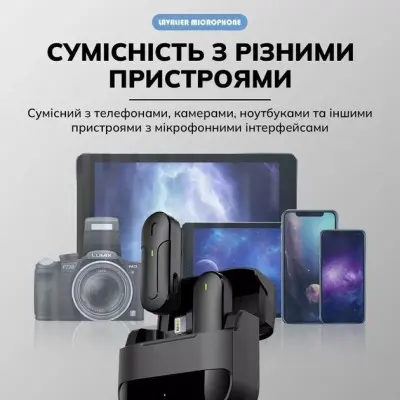 Бездротовий петличний мікрофон Veron Type-C M18-C Black, Чорний