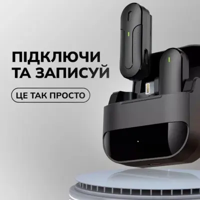 Бездротовий петличний мікрофон Veron Type-C M18-C Black, Чорний