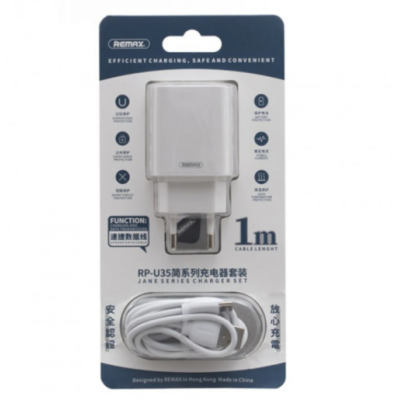 Мережевий зарядний пристрій Remax RP-U35 Type-C (2USB) White, Білий