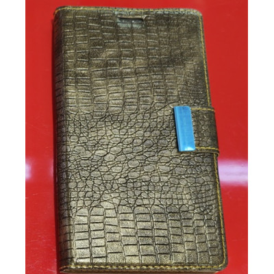 Универсальный чехол книжка Croco 5.0" Золотая