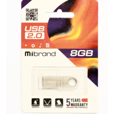 Флеш пам\'ять USB 8Gb Mibrand Puma USB 2.0 Silver, Срібний