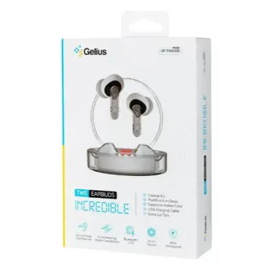 Беспроводные наушники Gelius Incredible GP-TWS033 Clear View Light Прозрачные Белые