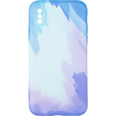 Чохол накладка Watercolor iPhone X Синя