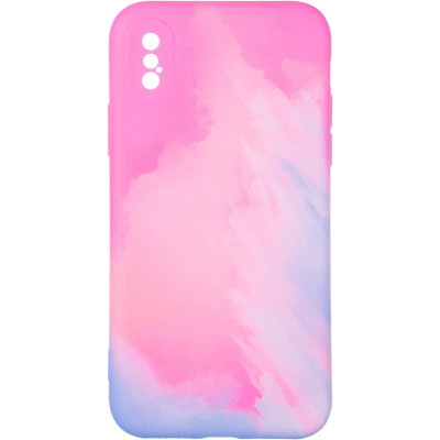 Чохол накладка Watercolor iPhone X Рожева