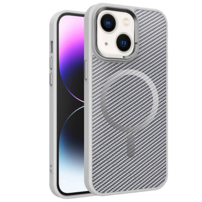 Чохол Накладка Carbon Mirage MagSafe iPhone 13/ iPhone 14 Сіра