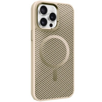 Чехол Накладка Carbon Mirage MagSafe iPhone 16 Pro Max Белая (Antique White)