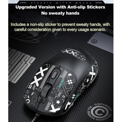 миша USB TWolf G580 Sticker Black, Чорний миша USB TWolf G580 Sticker Black, Чорний