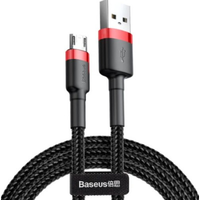 Кабель Baseus Cafule microUSB 1м Чорно-червоний