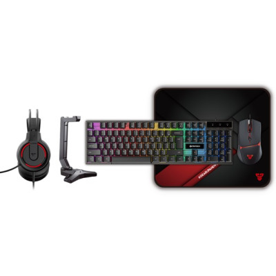 Игровой комплект Fantech P51 5 в1 (Клавиатура, Мышь, Коврик, Наушники с подставкой) Чорна