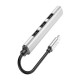 USB хаб Hoco HB26 Type-C 4in1 Серебряный