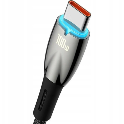 Кабель дата Baseus Glimmer USB Type A - Type-C 100W 1м Чёрный
