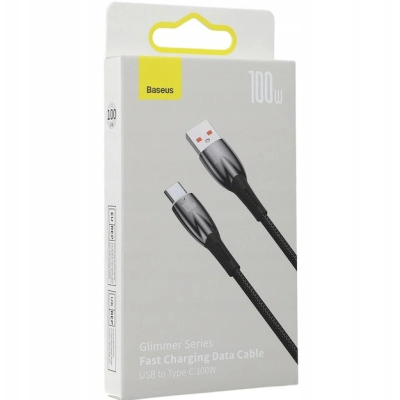 Кабель дата Baseus Glimmer USB Type A - Type-C 100W 1м Чёрный
